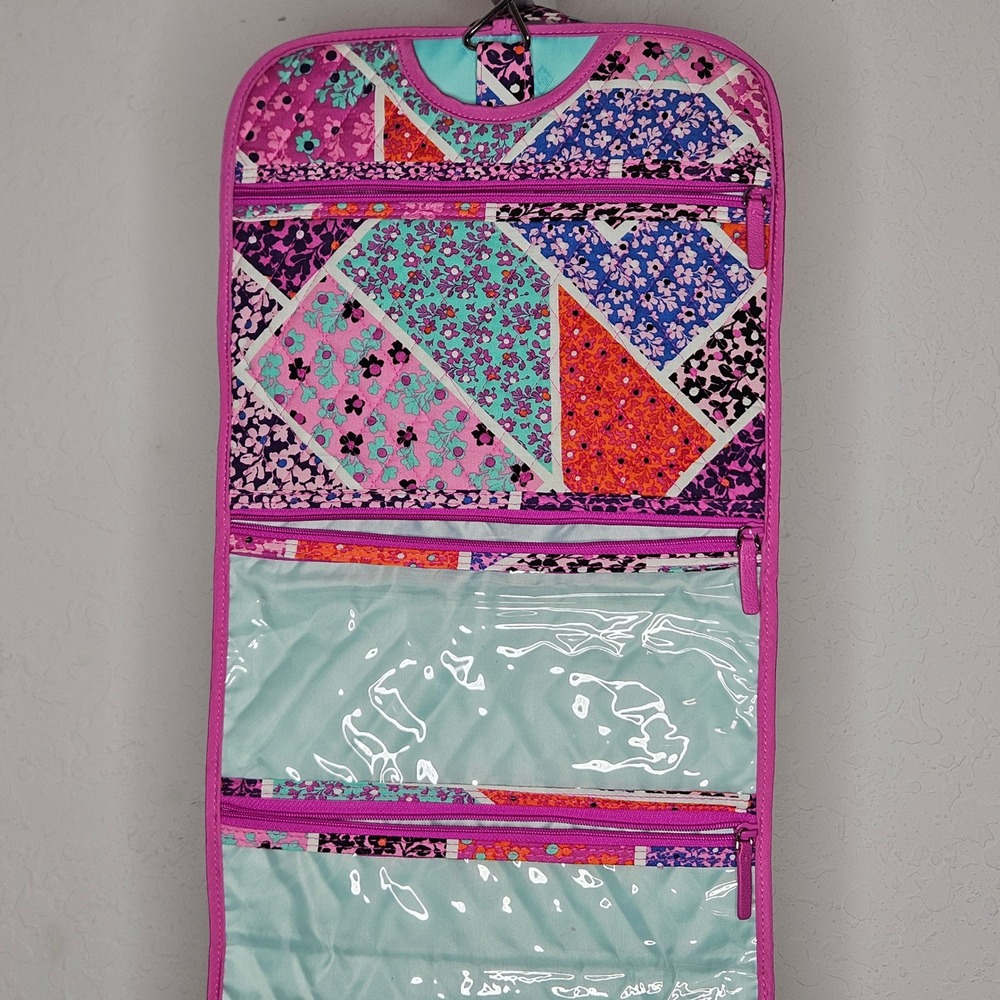 Vera Bradley Hanging Travel Organizer Quilted Floral Patchwork Pink Purple Bag - Picture 6 of 8